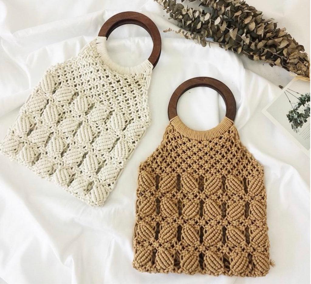Bolso de ganchillo de playa tejido a mano
