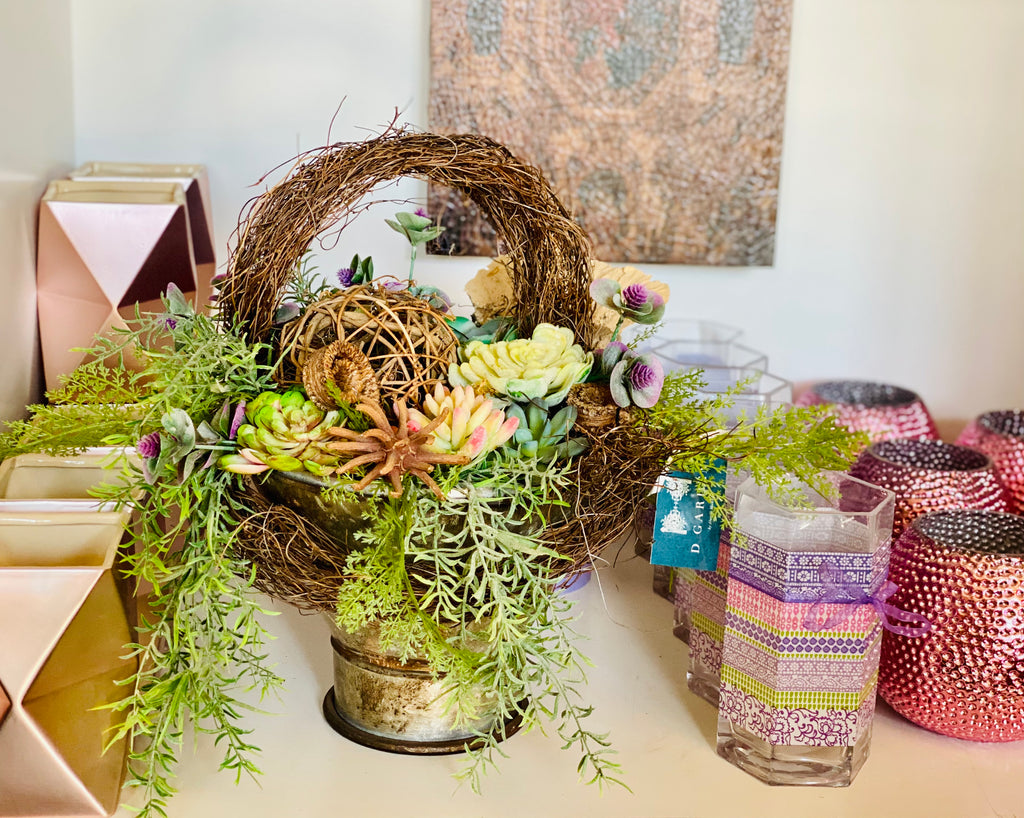 Permanent Botanicals Tin Urn Arrangement