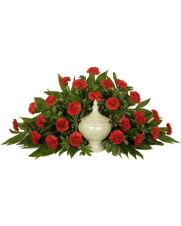 Carnation Cremation Urn Arrangement