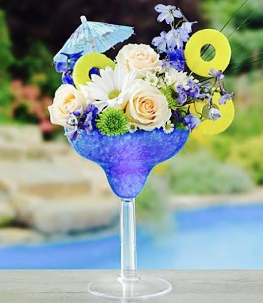 Margarita floral hawaiana azul