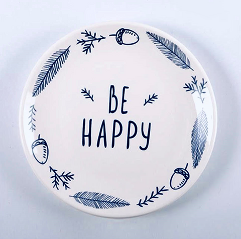 Be Happy Quoted Ceramic Place