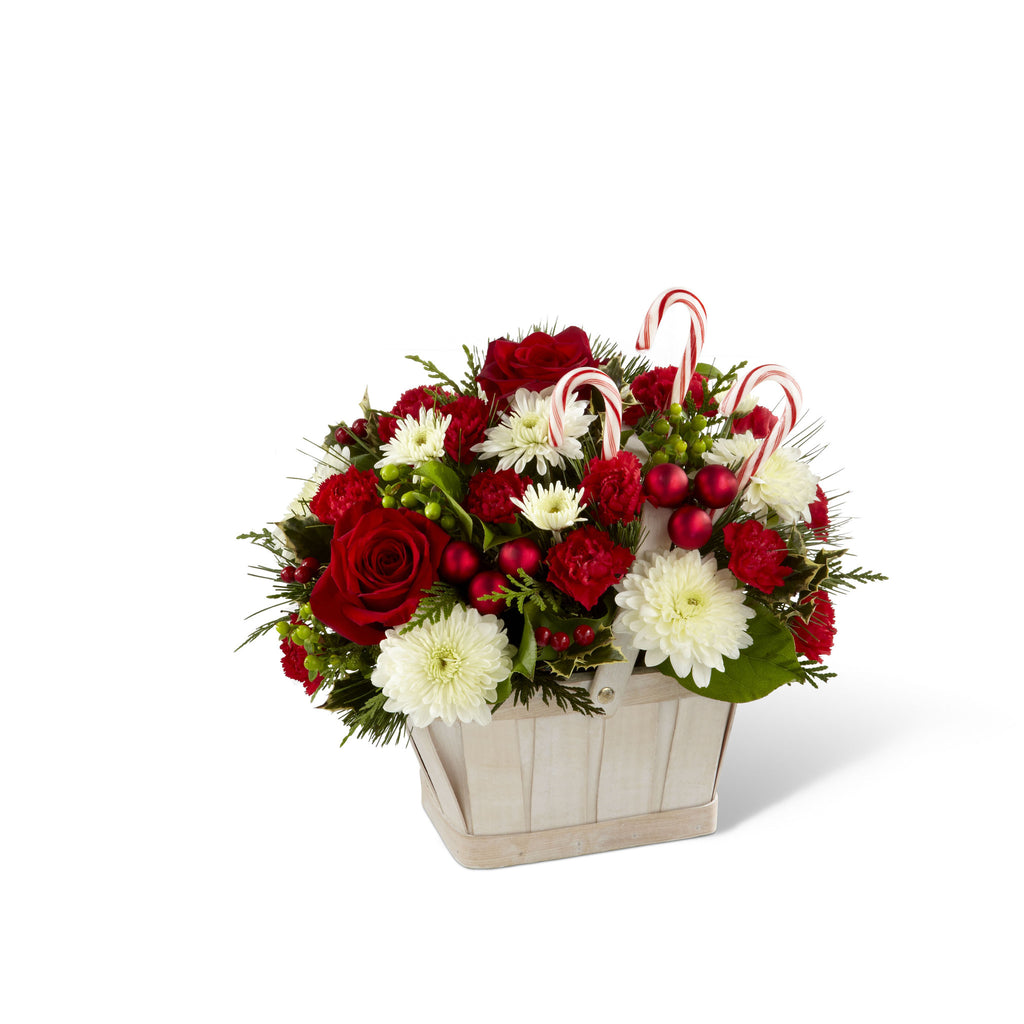 Candy Cane Lane Basket Bouquet