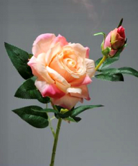 Silk Rose With Bud