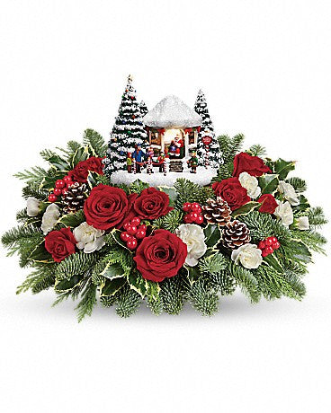 Thomas Kinkade Jolly Santa Centerpiece